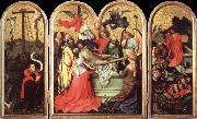 Robert Campin Entombment Triptych oil on canvas